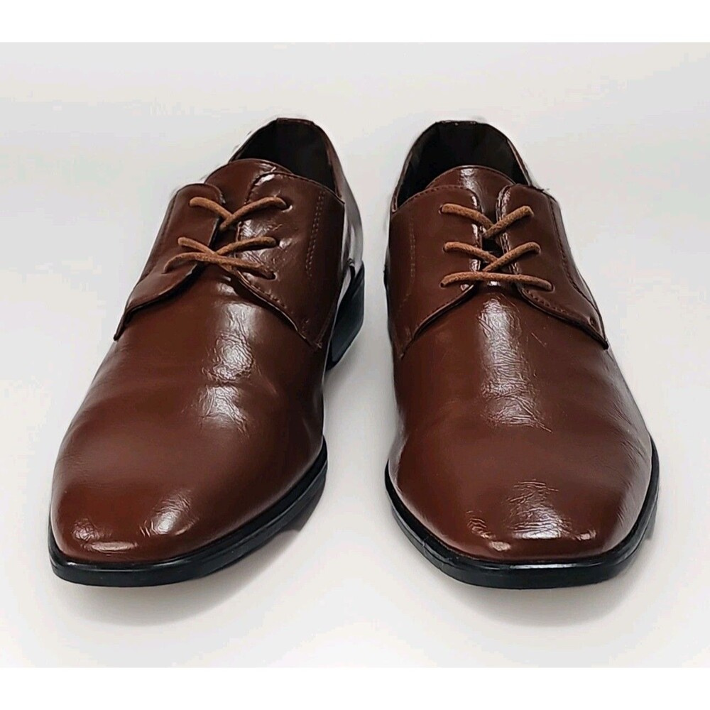 BRAVO/KING-1 Men's Brown Matte Leather Lining Classic Oxford  Dress Shoes 11W